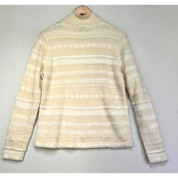 Christopher & Banks Womens Preppy Wool Blend Striped Sweater Size S Ivory Cream - Picture 9 of 13